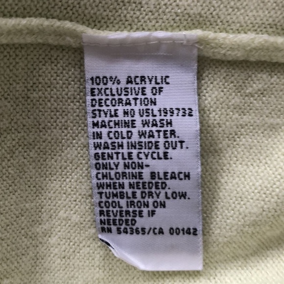 Alia Vintage pale green sweater pearl detail beads crew neck long sleeve Medium - Picture 8 of 15